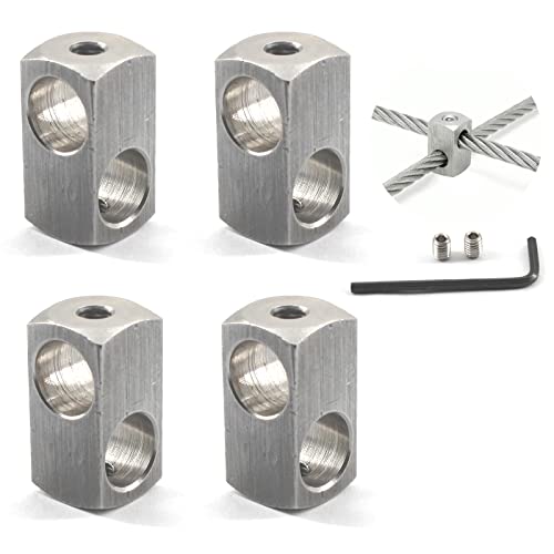 M8mm Kreuz Kabelschellen Drahtseil Kreuzklemme 304 Edelstahl Cross Clip (4 Stück) von Zerniple