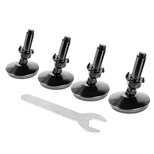 Zernmiarder 4 schwarze drehbare Möbelnivellierer, 5,1 cm verstellbare Nivellierfüße, robust, verstellbare Beinnivellierer für Schrank, Tisch, Sofa, selbst (mit M10 T-Mutter) von Zernmiarder