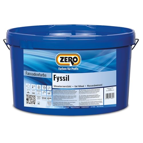 ZERO Fyssil Siliconharzverstärkt Siliconharz Fassadenfarbe weiß fungizid und algizid 5 l von ZERO