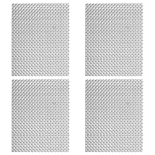 Edelstahl Drahtgewebe,4 Stück Filtergitter Drahtgewebe Filter Mesh Drahtgeflecht 20 Mesh Maschendraht Filtersieb Blatt 1mm Feinmaschiges für Türen Verhindert Mäuse Insekten und Schlangen,300 x 210 mm von ZeroNine