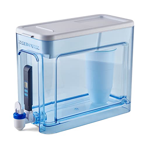 ZeroWater 32 Tassen Ready-Ready-Ready-5-Stufen-Wasserfilterspender, NSF-zertifiziert zur Reduzierung von Blei und PFOA/PFOS, sofortige TDS-Ablesung von ZeroWater