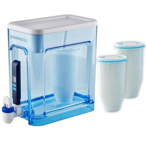 ZeroWater 5,2 L Cup Ready-Read Wasserfilterspender Combo mit 3x fortschrittlichem 5-Stufen-Filter, NSF-zertifiziert zur Reduzierung von Blei und PFOA/PFOS, sofortiges TDS-Auslesen von ZeroWater