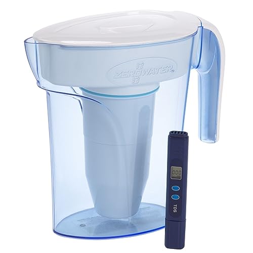 ZeroWater 5-Stufige Filterkanne für Trinkwasser mit 1,4 L - NSF-Zertifizierte Wasserfilter Kanne, um Blei, Andere Schwermetalle und PFOA/PFOS zu Reduzieren - in Weiß und Blau ZeroWater 5-Stufige Filterkanne für Trinkwasser mit 1,4 L - NSF-Zertifizierte Wasserfilter Kanne, um Blei, Andere Schwermetalle und PFOA/PFOS zu Reduzieren - in Weiß und Blau von ZeroWater