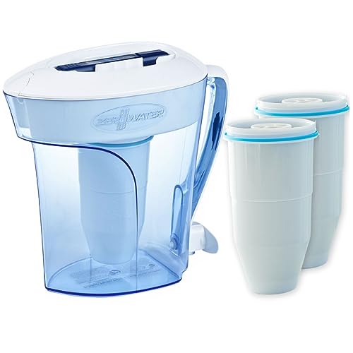 ZeroWater Wasserfilter Kombi-Set, 2,4 L Krug mit 3 Filterkartuschen und Wasserqualitätsmessgerät, BPA-frei,NSF-zertifiziert, Ideal um Kalk, Blei und andere Schwermetalle zu reduzieren von ZeroWater