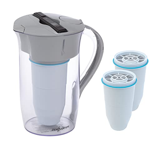 ZeroWater Wasserfilter Kombi-Set, 2,4 L Rounder Krug mit 3 Filterkartuschen und Wasserqualitätsmessgerät, BPA-frei,NSF-zertifiziert, Ideal um Kalk, Blei und andere Schwermetalle zu reduzieren von ZeroWater