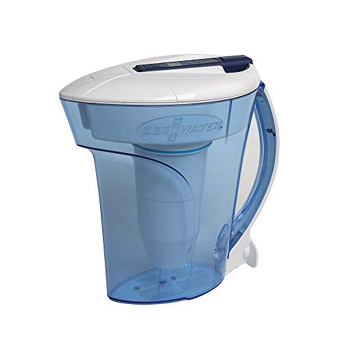 ZeroWater ZD-010RP Wasserfilterkrug mit Ersatzfilter und kostenlosem Wasserqualitätsmesser, 10 Tassen von ZeroWater