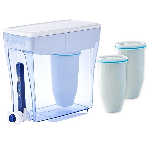 ZeroWater Wasserfilterstation Kombi-Set, 4,7 L mit 3 Filterkartuschen und Wasserqualitätsmessgerät, BPA-frei,NSF-zertifiziert, Ideal um Kalk, Blei und andere Schwermetalle zu reduzieren von ZeroWater