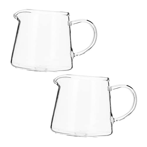 2st Milchbecher Aus Glas Messbecher Für Milchkännchen Aus Glas Kaffeekanne Tasse Espresso Gemahlener Kaffee Espresso Wdt Klare Kaffeetasse Milchaufschäumkännchen Saft Kleines Glas von Zerodeko