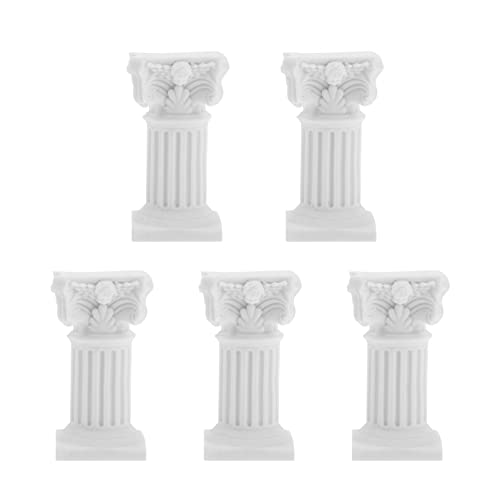 Weiße Römische Säule Kerzenhalter: 5 Stücke Griechische Säulen Kerze Stand Harz Kerzenständer Rack für Hausgarten Hochzeit Tischdekoration von Zerodeko