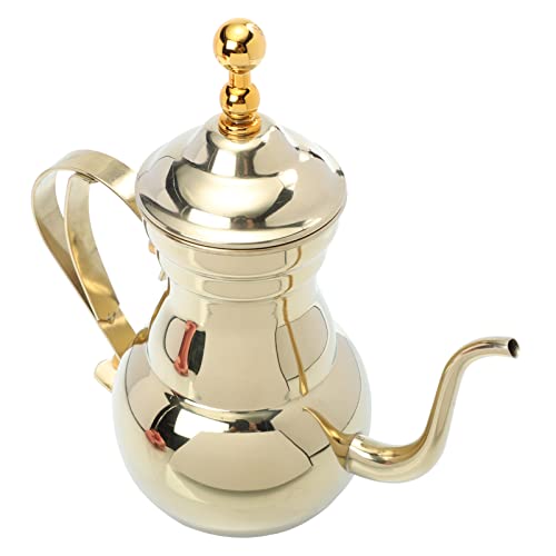 Zerodeko 0. 7L Edelstahl Teekanne mit Filter Vintage Vintage Türkisch Türkisch Krug Arabisch Tee Krug Schmaler Auslauf Ramadan Tee Tropfen von Zerodeko