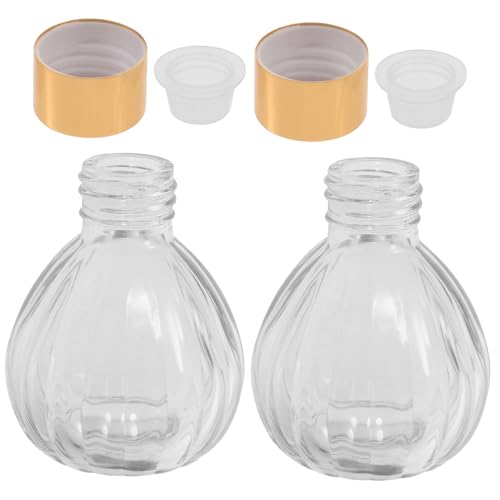 Zerodeko 1 Satz Aromatherapie-Flasche Wasserflasche Würze Miniatur-alkoholflaschen Einmachgläser Wohnzimmerdeko Vase Diffusor Parfümflasche Transparente Aromaflasche Glas Weiß 2 Stücke von Zerodeko