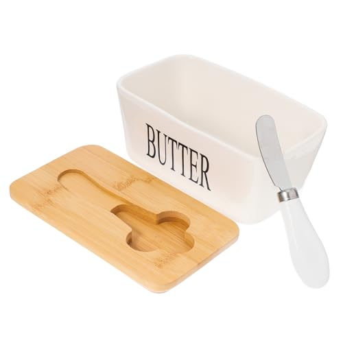 Zerodeko 1 Satz Keramische Butterdose mit Deckel und Cutter Praktischer Butterbehälter für Küche und Gastronomie Hält Butter Frisch und Streichfähig Zerodeko 1 Satz Keramische Butterdose mit Deckel und Cutter Praktischer Butterbehälter für Küche und Gastronomie Hält Butter Frisch und Streichfähig von Zerodeko