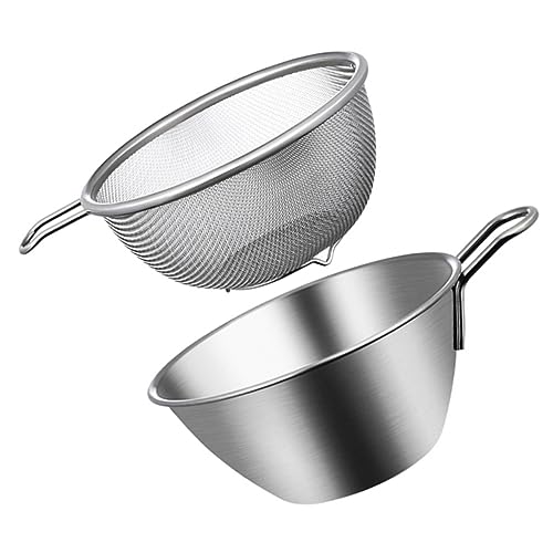 Zerodeko 1 Satz Lebensmittelsieb Beerensieb Feinmaschige Siebe Netzsieb Mit Griff Abseihsieb Nudelsieb Metall Blanchiersieb Reiswaschschüssel Gemüsesieb Wasserfilter Rostfreier Stahl Salat von Zerodeko