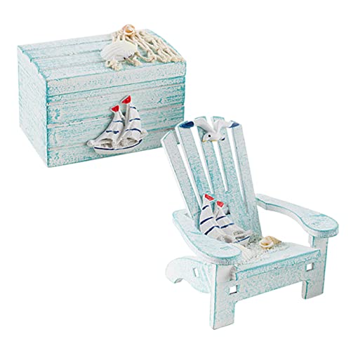 Zerodeko 1 Satz Mini-strandkorb Nautisch Netz Salon Seemerkonte Ministuhl Im Mediterranen Stil Puppenhausverzierung Einrichtung Im Mediterranen Stil Puppenhaus -Accessoire Kiefernholz von Zerodeko