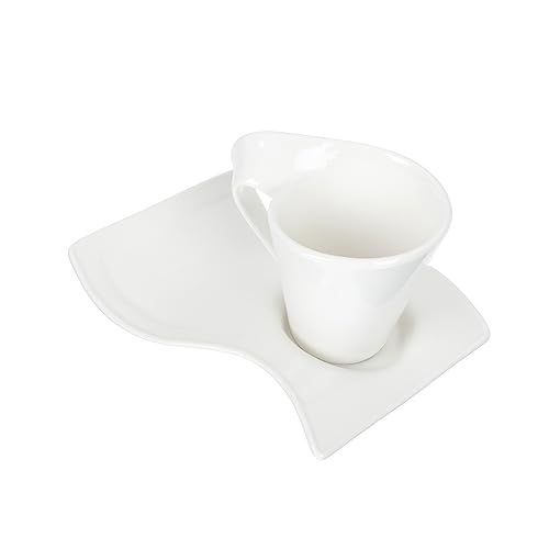 Zerodeko 1 Set Kaffeetassen-Untertassen-Set Ästhetische Untertassen Tassenform Handgefertigt Wassertrinkbecher Kaffeebehälter Kaffeebecher Und Untertasse Teetasse von Zerodeko