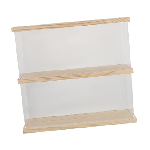 Zerodeko 1 Stück Vitrine aus Acryl staubdicht Anzeige klein acrylständer aufbewahrungsbox Aufbewahrungsbehälter für transparenter Spielzeugmodellständer Holz von Zerodeko