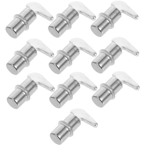 Zerodeko 10 Stück Regale Regalhalterstifte Verstellbare Regalklammern -stützstift Regalpflock Verstellbarer Einlegeboden Regalschienen Verstellbares Wandregal Regalstützen Silver Eisen von Zerodeko