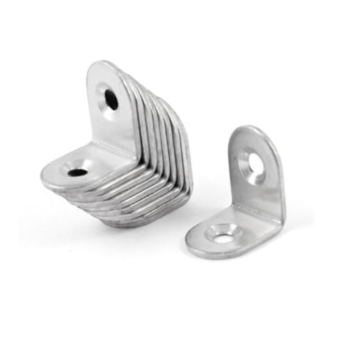 Zerodeko 10 Stück Teiliges Edelstahl Winkelhalter Befestigungswinkel mit Löchern Silberfarbene Winkeleisen Möbelverbinder Robust von Zerodeko