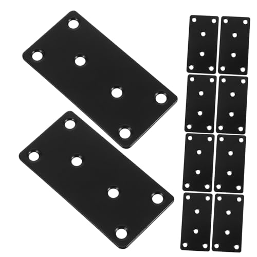 Zerodeko 10 Stück Teiliges Flache Metallwinkel aus Eisen Stabile Kleine Regalhalter für Küchenschränke Robuste Verbindungsecken zur Möbelverstärkung Einfache Montage Schwarz von Zerodeko