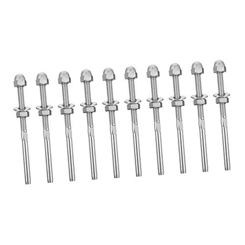 Zerodeko 10 Stück Teiliges Kabelendstück Gewindespanner für Drahtseil Geländer Rostfrei Robust mit Glatter Oberfläche für Innen und Außenbereich Hohe Stabilität und Lange Lebensdauer Zerodeko 10 Stück Teiliges Kabelendstück Gewindespanner für Drahtseil Geländer Rostfrei Robust mit Glatter Oberfläche für Innen und Außenbereich Hohe Stabilität und Lange Lebensdauer von Zerodeko