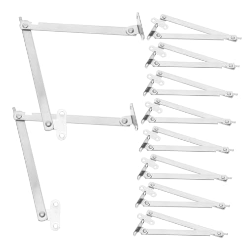 Zerodeko 10 Stück Teiliges Klappscharnier aus Faltbarer und Stabiler Klappmechanismus mit Verstellbarem Zugstangen Design für Schrank Vitrine und Möbel mit Aufklappfunktion von Zerodeko