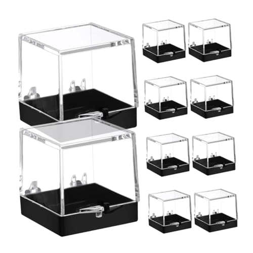Zerodeko 10 Stück Transparente Mineralproben Boxen Quadratische Aufbewahrungsbox für Steinsammlung Robuste Langlebige Kunststoffvitrine für und Schmuck für Mineralien und Dekoration von Zerodeko