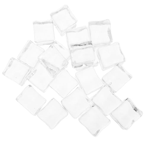 Zerodeko 100 Stück Künstliche Eiswürfel Realistisch aus Kunststoff Wiederverwendbar für Fotografie Requisiten Dekoration Vase Füller Bar Deko Leichte Sichere Dekoaccessoires von Zerodeko