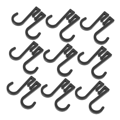 Zerodeko 100 Stück Kunststoff S-haken Flachhaken ohne Bohren für Drahtregal Vorhangschiene Küche Bad Garten Zubehör zur Platzsparenden Aufbewahrung Schwarz von Zerodeko