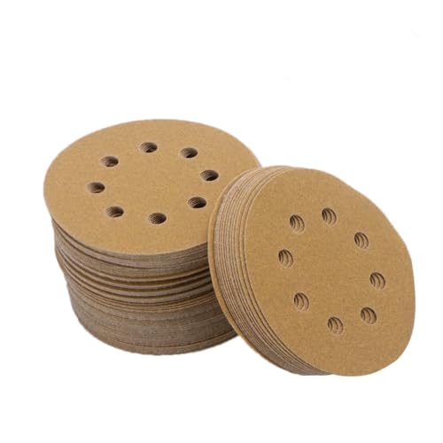Zerodeko 100 Stück Schleifscheiben mit Löchern Körnung Befestigung Staubfrei Schleifpads für Holz Lack und Spachtel Anti verstopfungsbeschichtung Geeignet für Exzenterschleifer von Zerodeko