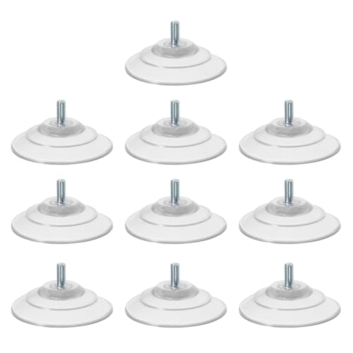 Zerodeko 10er-Set Saugnäpfe mit Schraube: Robuste, transparente PVC-Sauger mit M8-Schraube und Mutter – Starker Halter für Bad, Fenster und Windschutzscheibe von Zerodeko