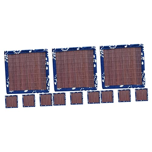 Zerodeko 12 Stk Untersetzer Aus Bambusmatte Untertassen Matten Untersetzer Aus Korbgeflecht Wärmeisolierte Cup Pads Getränkeuntersetzer Aus Holz Tischset Saft Japanischer Stil Stoff von Zerodeko