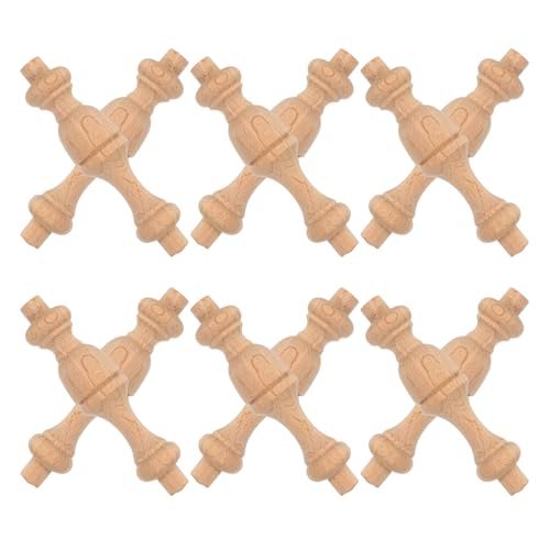 Zerodeko 12 Stück Holzspindeln: Elegante römische Holzsäulen zur Heimdekoration – stabile Mini-Schranksäulen für den Innen- und Außenbereich von Zerodeko