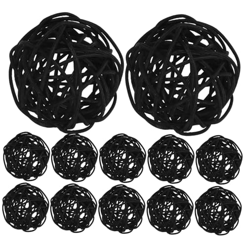 Zerodeko 12 Stück Teiliges Rattan-dekorationsset Gemischte Farben Handgefertigte Korbball-vase Füller Hängende Deko-Kugeln für DIY Basteln Weihnachtsbaum Hochzeit und Wohnraumgestaltung von Zerodeko