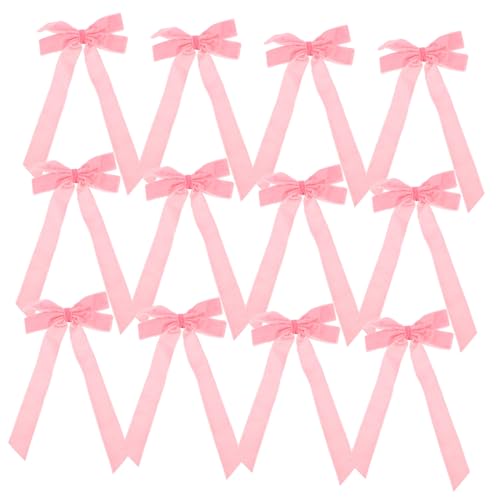 Zerodeko 12 Stück Teiliges Vintage Samt Schleifen Weihnachtsbaumschmuck Wiederverwendbare Kleine Samtschleifen für Baum Türkranz und Girlande Klassische Rosa Dekoration für Weihnachten und von Zerodeko