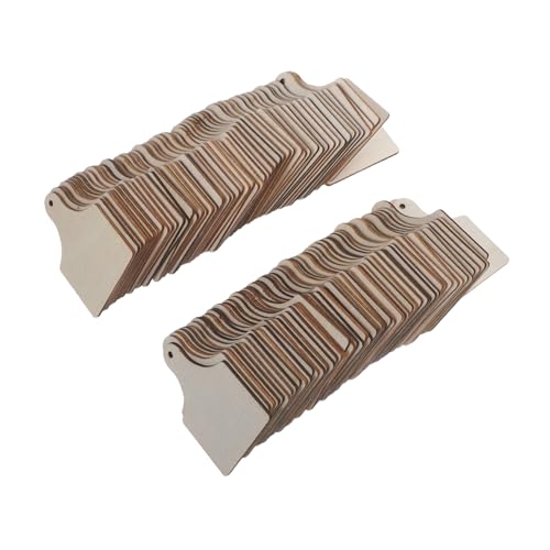 Zerodeko 120 Sätze Teiliges Unbearbeitete Holzanhänger Rechteckige DIY Holzschilder Natürliche Holzstruktur Wiederverwendbare Mini-holzschneidebretter Weihnachtsbaumschmuck für Kreatives von Zerodeko
