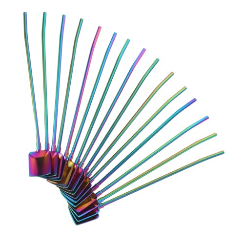 Zerodeko 15 Stück Teiliges Edelstahl Strohlöffel Schaufelform Löffel mit Langem Griff Trinkhalm und Löffel zum Rühren von Kaffee Cocktails Eiscreme und Getränken Wiederverwendbar und Zerodeko 15 Stück Teiliges Edelstahl Strohlöffel Schaufelform Löffel mit Langem Griff Trinkhalm und Löffel zum Rühren von Kaffee Cocktails Eiscreme und Getränken Wiederverwendbar und von Zerodeko