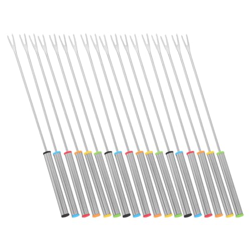 Zerodeko 18 Stück Teiliges Fonduegabel Edelstahl Hitzebeständig Wiederverwendbar für Schokoladen Obstfondue Modernes Design Leicht zu Reinigen für Dessert und Partygebrauch von Zerodeko