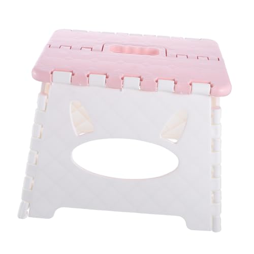 Zerodeko 1Stk Klappstühle gepolsterter Fußhocker Outdoor-Kissen Hocker klappbar Töpfchen Hocker Rutschfester Hocker verdicken Rucksack Angeln Sitz Tritthocker Plastik Rosa von Zerodeko