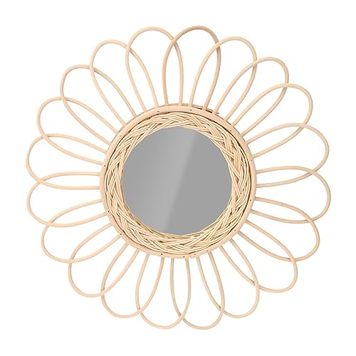 Zerodeko Nordischer Ankleidespiegel Rattan-gewebte Wandkunst Perfektes Foto-requisit Für Familie Und Freunde von Zerodeko