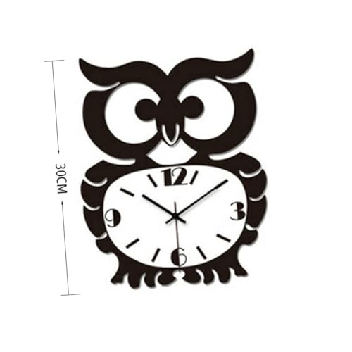 Zerodeko Eule Wanduhr Leise Wanduhren Zum Aufhängen Dekorative Uhr Für Wohnzimmer Kinderzimmer Esszimmer Schwarz Modernes Design Ohne Batterie von Zerodeko