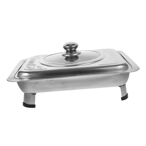 Zerodeko 1Stück Buffetplatte Rechteckig mit Deckel Servierplatte für Verschiedene Speisen Vierbeinige Halterung Leicht zu Reinigen für Partys und Catering von Zerodeko