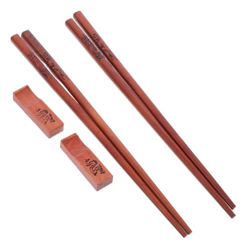 Zerodeko 2 Paar Wiederverwendbare Essstäbchen Im Set Essstäbchen Aus Holz Im Japanischen Chinesischen Stil – Rutschfestes Essbesteck Mit Halter Und Geschenkbox von Zerodeko