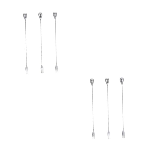 Zerodeko 2 Sätze Rührlöffel Mit Langem Griff Für Cocktails Und Mixgetränke Robustes Rührwerkzeug Für Bar Und Kaffeebar 3 Stücke * 2 von Zerodeko