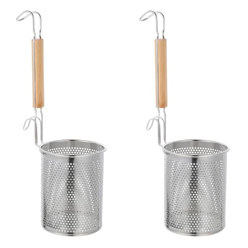 Zerodeko 2 Stk Nudellöffel fondue siebchen Sieb für heißen Topf Bratpfanne Edelstahl feinmaschiges Sieb Aufbewahrungskörbe Nudeln praktischer Filterkorb Küchensieb Rostfreier Stahl Kelle von Zerodeko