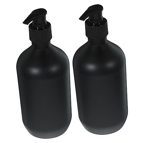 Zerodeko 2 Stück 500 Ml Schwarz Matt Shampoo Duschgel Lotion Spender Leere Flasche 2 Stück Schwarze Seife Reiselotion Flaschen Lotionspender Badezimmer Lotionspender Seifenspender Haushalt von Zerodeko