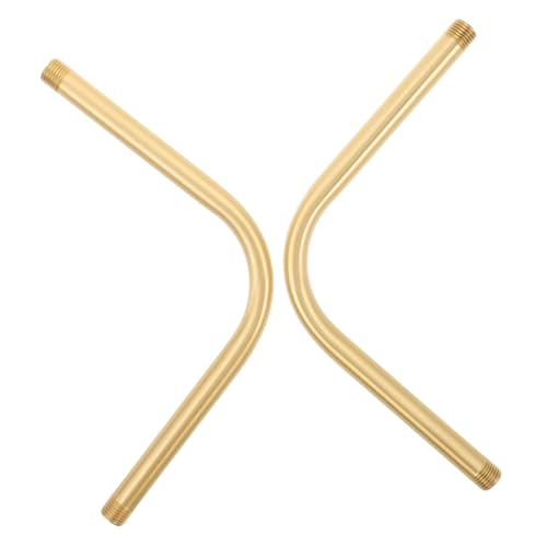 Zerodeko 2 Stück Außengewinde Kupferrohre Gebogen Hohler Lampenverlängerungsschlauch Stabiles Leichtes DIY Lampenersatzrohr für Decken Wandleuchten mit Elegantem Bogen von Zerodeko
