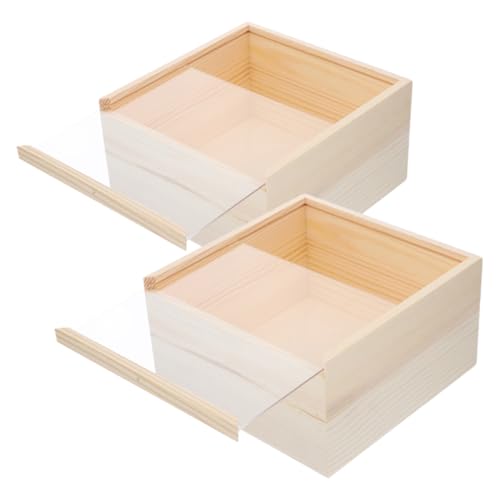 Zerodeko Aufbewahrungsboxen Aus Unbehandeltem Holz Mit Schiebedeckel – Perfekt Für Malprojekte von Zerodeko