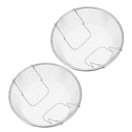 Zerodeko 2 Stück Edelstahl Frittierkorb mit Hitzebeständigem Griff Vielseitig als Siebkorb für Pommes Hühnchen Gemüse und Fleisch Langlebig und Robust für Bequemes Frittieren und Abtropfen von Zerodeko