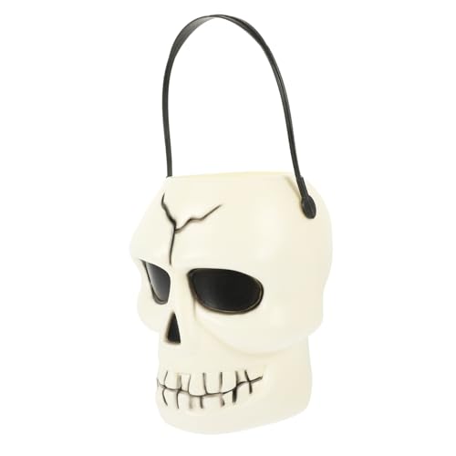 Zerodeko 2 Stück Halloween Skelett Süßigkeiten Eimer aus Stabilem Dekorativer Handkorb für Halloween Party und Trick Treat Langlebiger Candy Container für Festdeko von Zerodeko