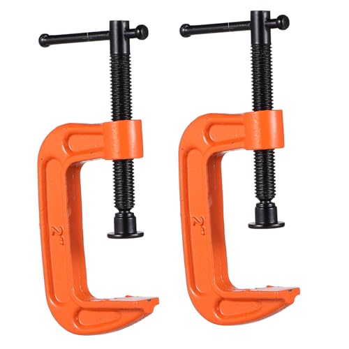 Zerodeko 2 Stück Heavy Duty C Klemme Spannweite Kompakt Vielseitig für Holzarbeiten Tischklemme und Balkonhalterung Robuste Metall C Zwinge für Präzises Fixieren im DIY und Handwerk von Zerodeko